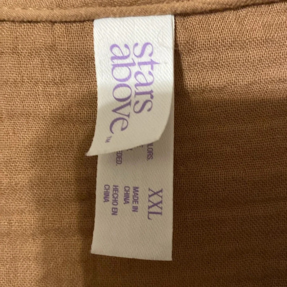 Women’s STARS ABOVE XXL CREAM BROWN  WITH‎ A TEXTURED DESIGN BLOUSE - Picture 2 of 7